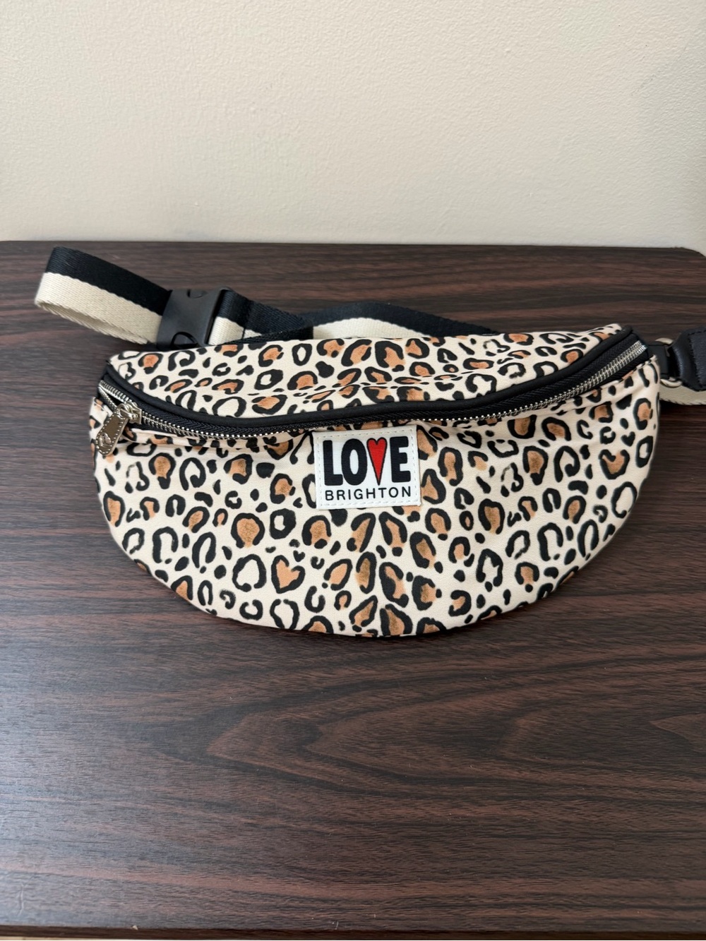 Brighton Love Leopard Print Belt Bag Crossbody Fanny Pack Animal Print